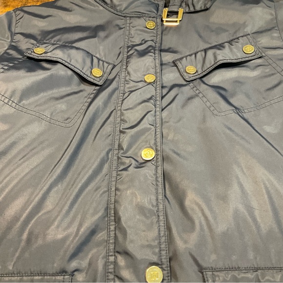 Doncaster 50/50 Down/Feather Fill Navy Gold Hardware Full Zip Pockets Coat Sz 8 - Picture 13 of 16